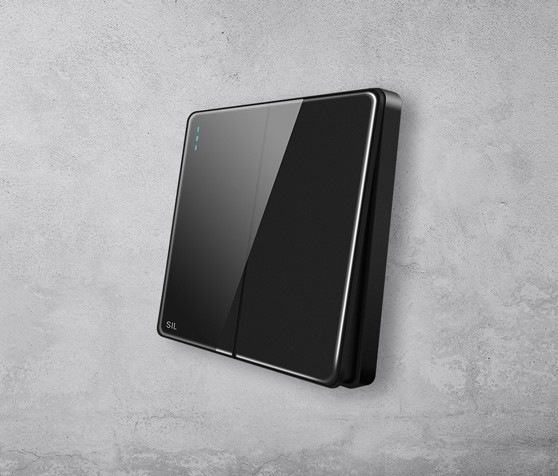 Two Gang one Way Switch Max Black